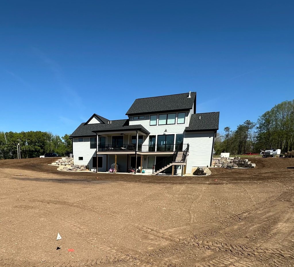 Back of a white house new build