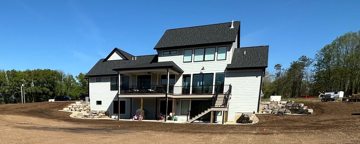 Back of a white house new build